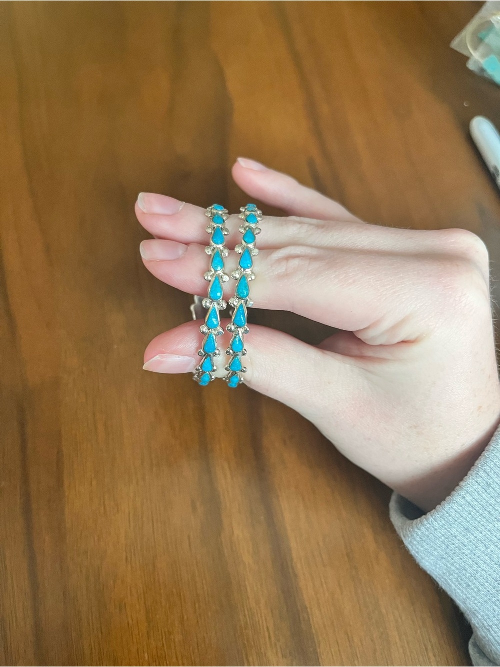 Chaco Canyon Turquoise Teardrop Hoop Earrings - Women Jewelry